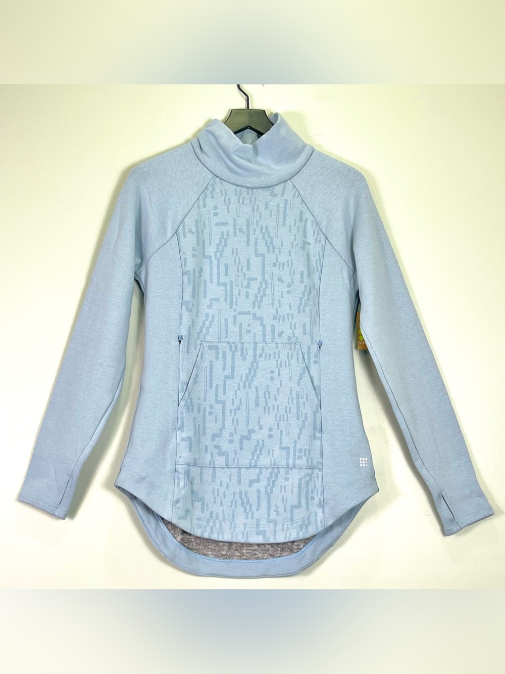 NWT TITLE NINE Most Wanted Tunic Sweatshirt Light Blue 2 Zip Pockets Small